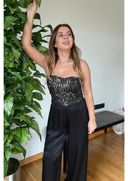 Yeni Sezon Kalp Dekolteli Yaka Kadife Pul Payetli Straplez Büstiyer Crop Bluz Kaliteli Parti Şıklığı