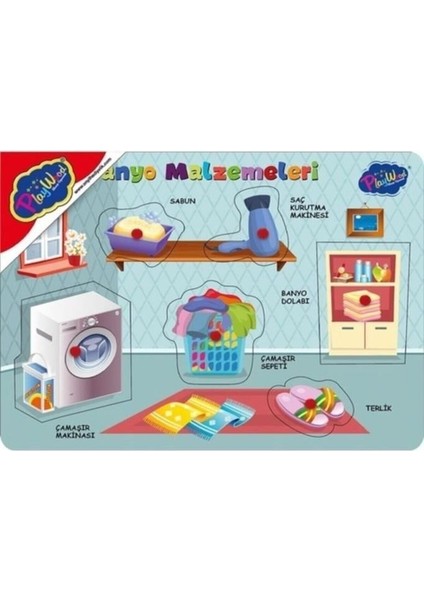 Ahşap Puzzle Yapboz - Banyo Malzemelerini Öğreniyorum fiyatları