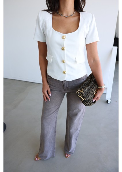 Ö.ö Omuzu Vatkalı Gold Düğmeli Ceket fiyatları