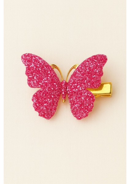 Premium Seri Simli Kelebek Toka - Gold Metal Gövdeli