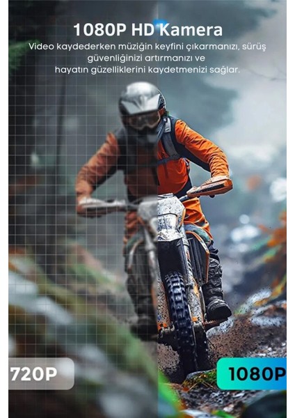 Intercom Kameralı 1080P Motosiklet Kask Intercom Kulaklık Wifi 3000MAH Video Kayıt IP65 5.4bluetooth indirimleri