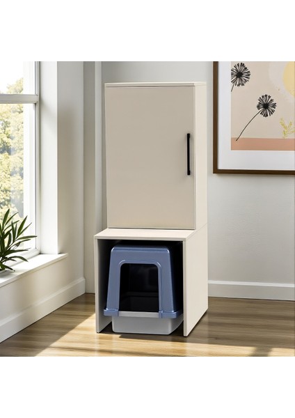 Mdf Kapalı Kedi Tuvaleti Gizleme Kabini - Çok Amaçlı Düzenleyici Dolap ve Mama Saklama Ünitesi fiyatları