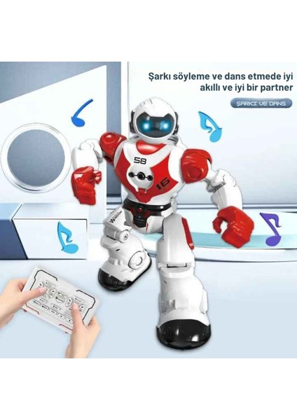 Uzaktan Kumandalı Şarjlı Işıklı Sesli Programlanabilir 6 Fonksiyonlu Interaktif Akıllı Dansçı Robot fiyatları