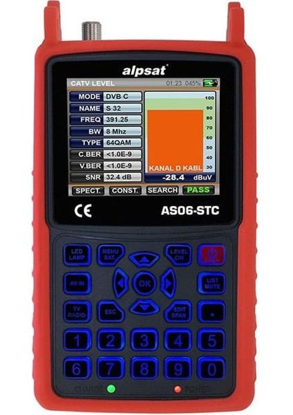 Alpsat AS06-STC Satfinder 6 Hd Slim Görüntülü Uydu Bulucu-Ahd Test Cihazı