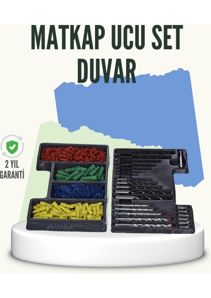 Matkap Ucu Seti 24 Parça Organizer Kutulu Ahşap Metal Beton Uyumlu