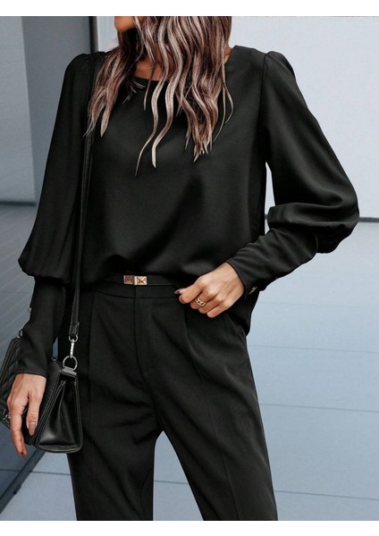 Cottonlab Kadın Uzun Kollu Yuvarlak Yakalı Düğmeli Ithal Krep Bluz fiyatları