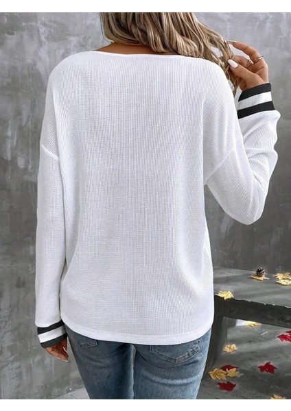 Cottonlab Kadın Uzun Kollu V Yakalı Waffle Bluz fırsatları