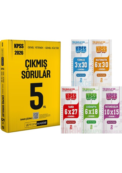 2026 Kpss Tamamı Çözümlü Çıkmış Sorular 5 Yıl - 5 Ders 31 Deneme