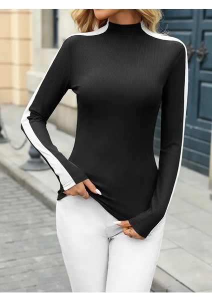 Cottonlab Kadın Uzun Kollu Balıkçı Yaka Kaşkorse Bluz