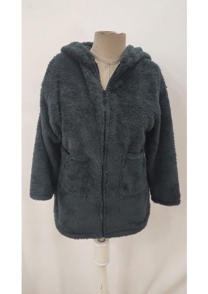 Cottonlab Kadın Uzun Kollu Kapşonlu Önden Fermuarlı Cepli Welsoft Ceket indirimleri