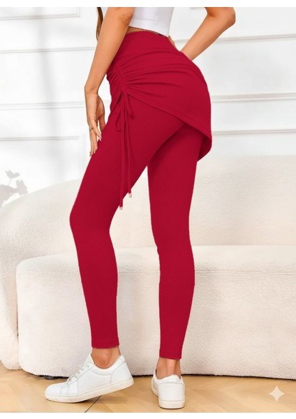 Cottonlab Kadın Yüksek Bel Yandan Büzgülü Alttan Uzun Kaşkorse Tayt Etek fiyatları