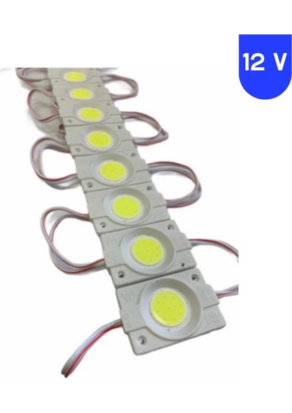 12 Volt 2.4 Watt Kare Beyaz Cob LED Modül IP65 10 Adet Modül