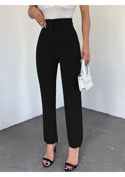 Cottonlab Zra Pileli Havuç Pantolon -Siyah