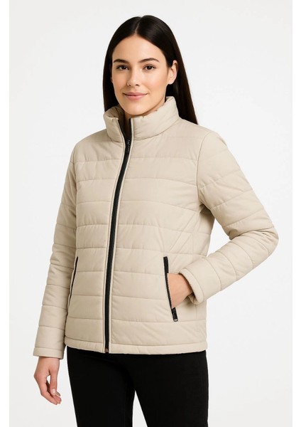 Cottonlab Bomber Mont Ceket – Su Itici Kumaş, Kapitone Astarlı, Fermuarlı, Kışlık - Bej fırsatları