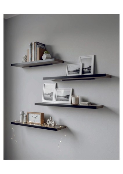 Duvar Rafı Uçan Raf Gizli Raf Ahşap Duvar Rafı Siyah Mermer Desen (15X55 cm 1 Adet + Montaj Aparatı) indirimleri