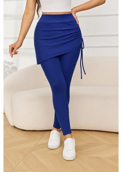 Cottonlab Kadın Yüksek Bel Yandan Büzgülü Alttan Uzun Kaşkorse Tayt Etek fiyatları