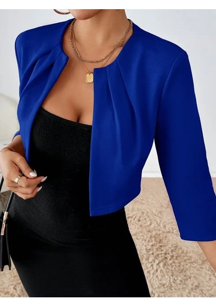 Cottonlab Kadın Truvakar Kol Önü Açık Kısa Ithal Krep Ceket modelleri