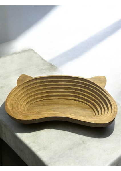 Evcil Hayvan Kulak Motifli Ahşap Yatak