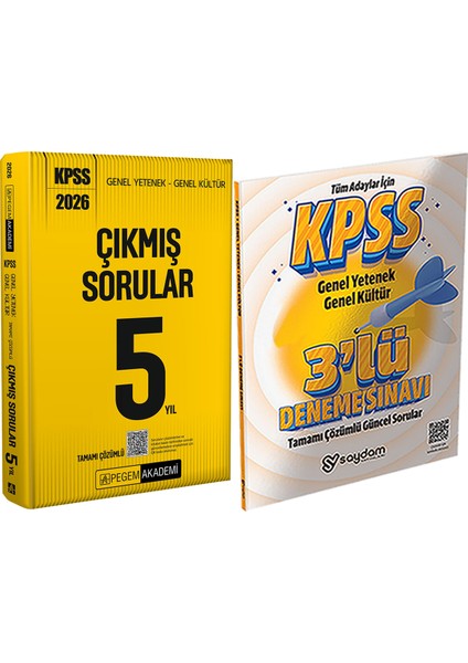 2026 Kpss Tamamı Çözümlü Çıkmış Sorular 5 Yıl - 3 Deneme