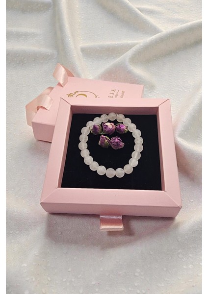 Doğal Pembe Kuvars Bileklik – 8 mm Kristal Aşk Taşı | Minimal & Sanatsal Tasarım modelleri