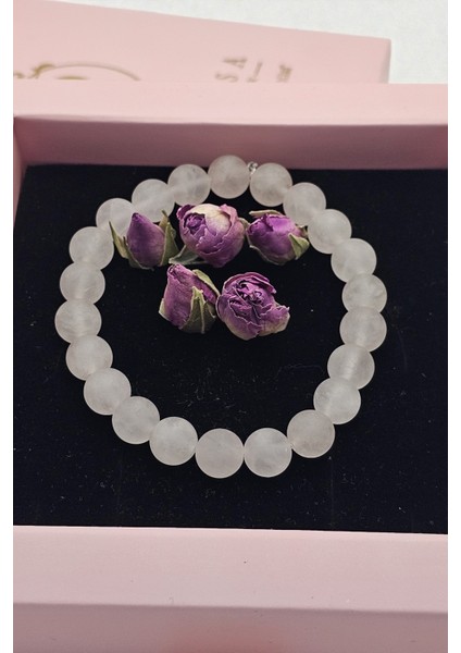 Doğal Pembe Kuvars Bileklik – 8 mm Kristal Aşk Taşı | Minimal & Sanatsal Tasarım fırsatları