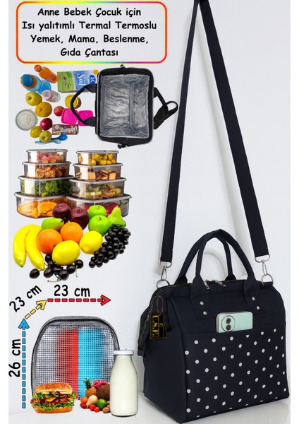 Beslenme Çantası Isı Yalıtımlı Termal Termoslu Sıcak Soğuk Yemek, Mama, Gıda Askılı Taşıma Çantası fiyatları