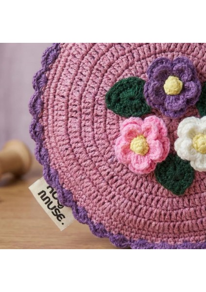 El Örgüsü Kız Çocuk Omuz Çantası - Rosy Garden - Yaprak Askılı - Gül Kurusu fiyatları