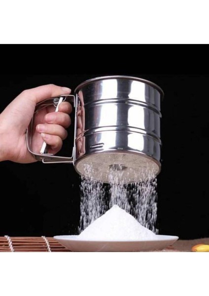 Beyaz 45X65 cm Silikon Hamur Açma Matı, Çelik Un Eleği ve Hamur Dinlendirme Poşeti 8 Li