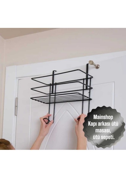 Paslanmaz Kapı Arkası Ütü ve Masası Tutucu, Organizer, Askı 75CM