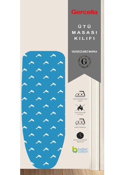 Yumuşak ve Şık Mavi Ütü Masası Kılıfı Hediye ile Güzel Dokunuş