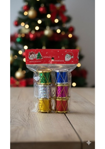 6’lı Rengarenk Davul Yılbaşı Ağacı Süsü fiyatları