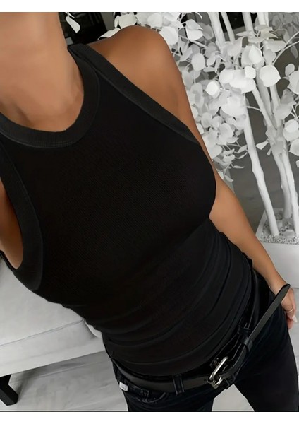 Cottonlab Kadın Kolsuz Yuvarlak Yaka Kalın Fitilli Şardonlu Kaşkorse Bluz fiyatları