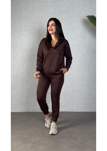 Cottonlab Kadın Uzun Kollu Kapüşonlu Ikili Takım fırsatları