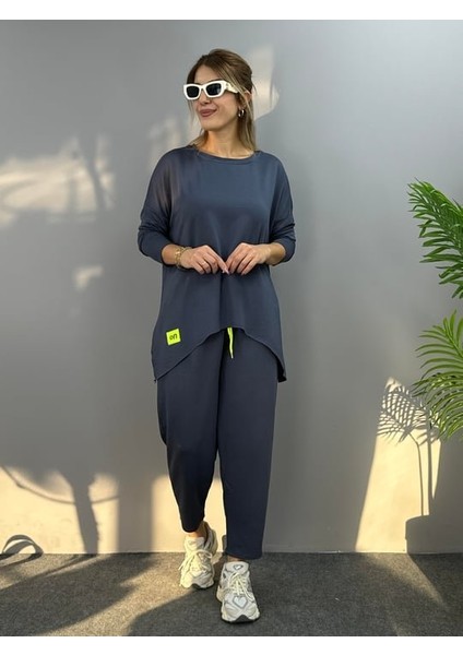 Cottonlab Kadın Iki Iplik Viskon Pamuk Kumaş Arma Detaylı Ikili Takım