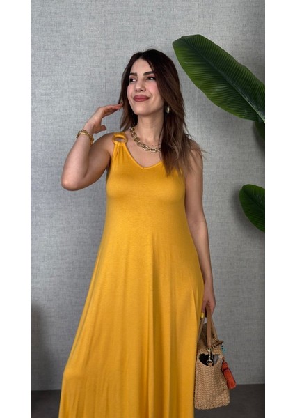 Cottonlab Kadın Çan Dokuma Kumaş V Yaka Asimetrik Kesim Elbise modelleri