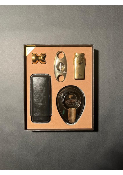 5'li Puro Seti - Çakmak & Kesici & Kılıf & Küllük & Tutucu