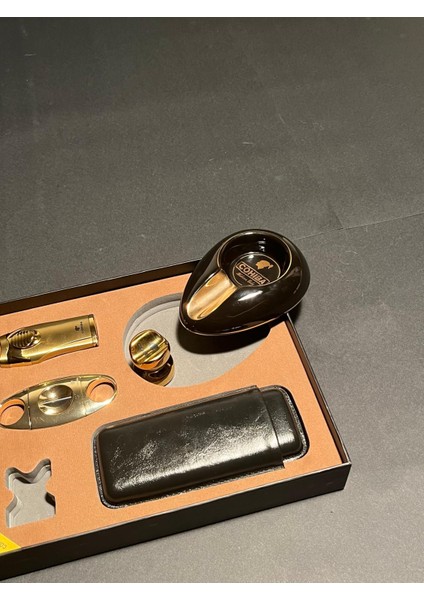 5'li Puro Seti - Çakmak & Kesici & Kılıf & Küllük & Tutucu