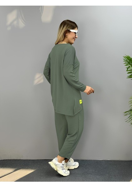 Cottonlab Kadın Iki Iplik Viskon Pamuk Kumaş Arma Detaylı Ikili Takım fırsatları