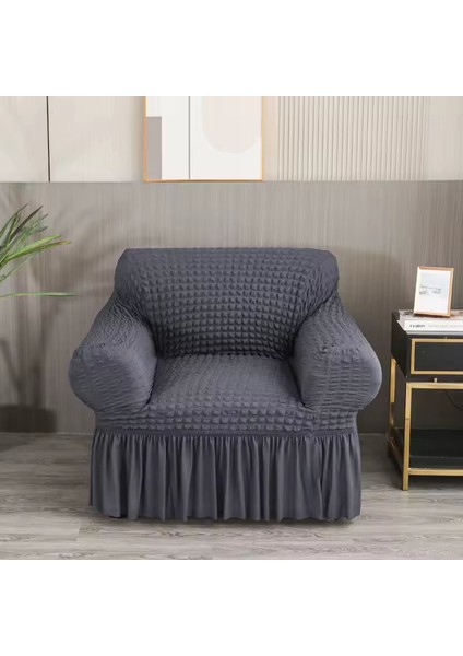 Bürümcük Tek Kişilik Koltuk Kılıfı, Berjer Örtüsü, Lastikli, Esnek, Etekli (1 Adet)
