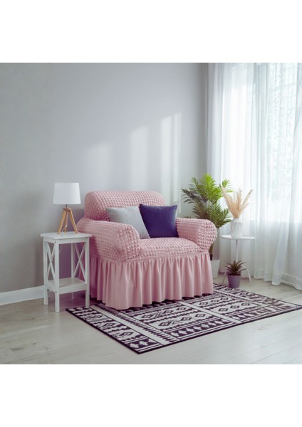 Bürümcük Tek Kişilik Koltuk Kılıfı, Berjer Örtüsü, Lastikli, Esnek, Etekli (1 Adet)