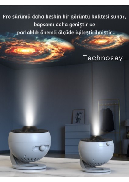 Galaksi Projektör 13 Film Disk Hd Gerçekçi Yıldızlı Galaksi Gökyüzü Masa ve Gece Lambası