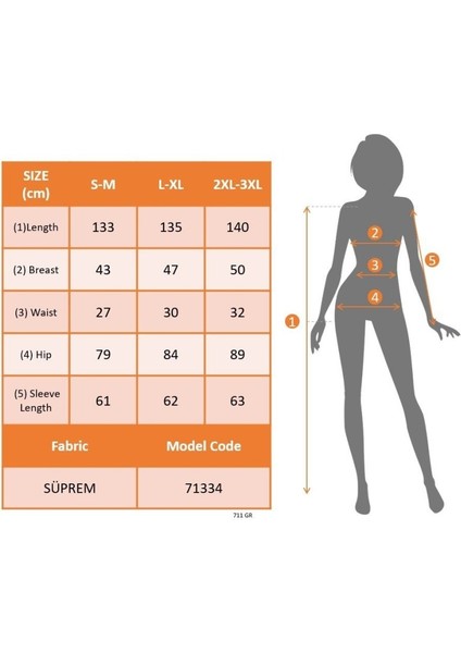 Cottonlab Kadın Uzun Kollu V Yakalı Desenli Süprem Elbise