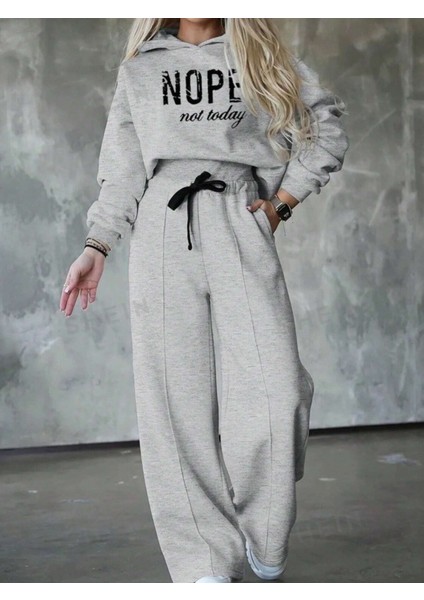 Cottonlab Kadın Uzun Kollu Nope Baskılı Beli Ribanalı Ikili Takım modelleri