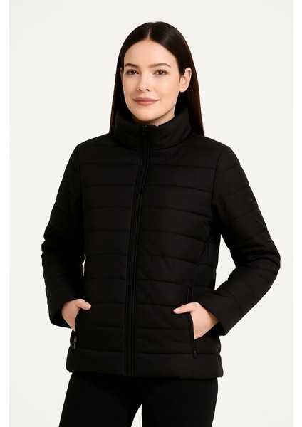 Cottonlab Bomber Mont Ceket – Su Itici Kumaş, Kapitone Astarlı, Fermuarlı, Kışlık - Siyah modelleri