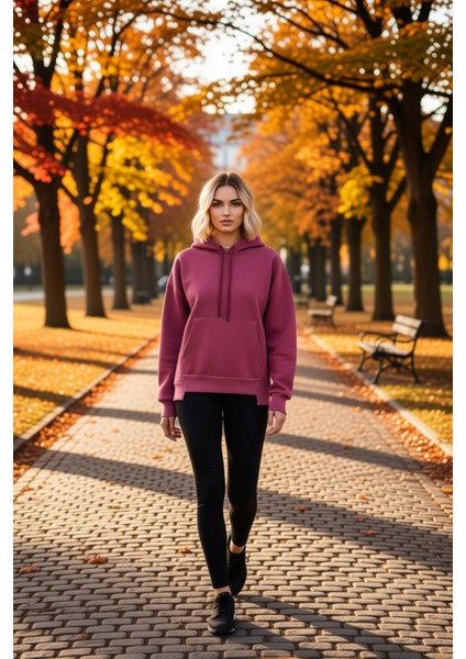 Kadın Kapüşonlu Düşük Kol Uzun Kollu Oversize Örme Sweatshirt Fonksiyonel Dayanıklı Modern