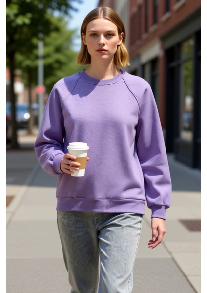 Kadın Bisiklet Yaka Reglan Kol Düz Örme Sweatshirt Fonksiyonel Dayanıklı Kaliteli Konforlu fiyatları