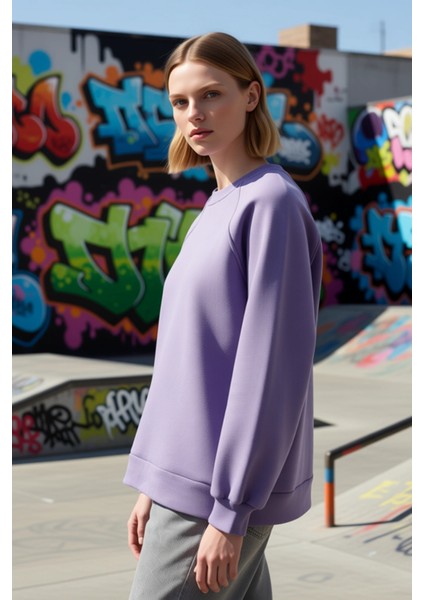 Kadın Bisiklet Yaka Reglan Kol Düz Örme Sweatshirt Fonksiyonel Dayanıklı Kaliteli Konforlu indirimleri