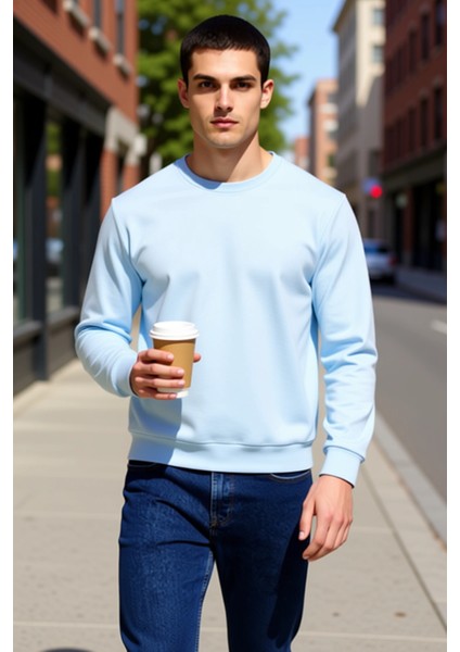 Erkek Bisiklet Yaka Standart Kol Regular Kalıp Sweatshirt Fonksiyonel Dayanıklı Kaliteli Şık fiyatları