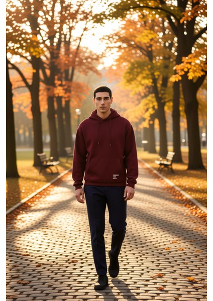 Erkek Kapüşonlu Düşük Kol Uzun Kollu Oversize Kalıp Sweatshirt Fonksiyonel Dayanıklı Rahat