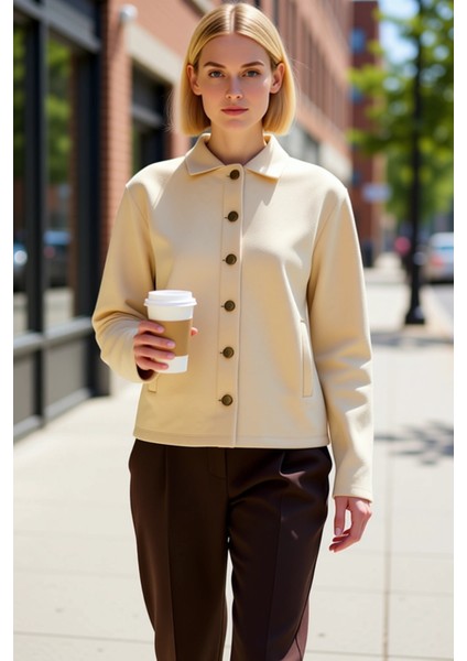 Kadın Bisiklet Yaka Standart Kol Düz Desenli Regular Kalıp Örme Ceket Fonksiyonel Kaliteli fiyatları